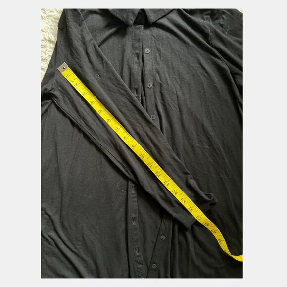 EILEEN FISHER - Drapey Black Button Up Tunic - Picture 5 of 7